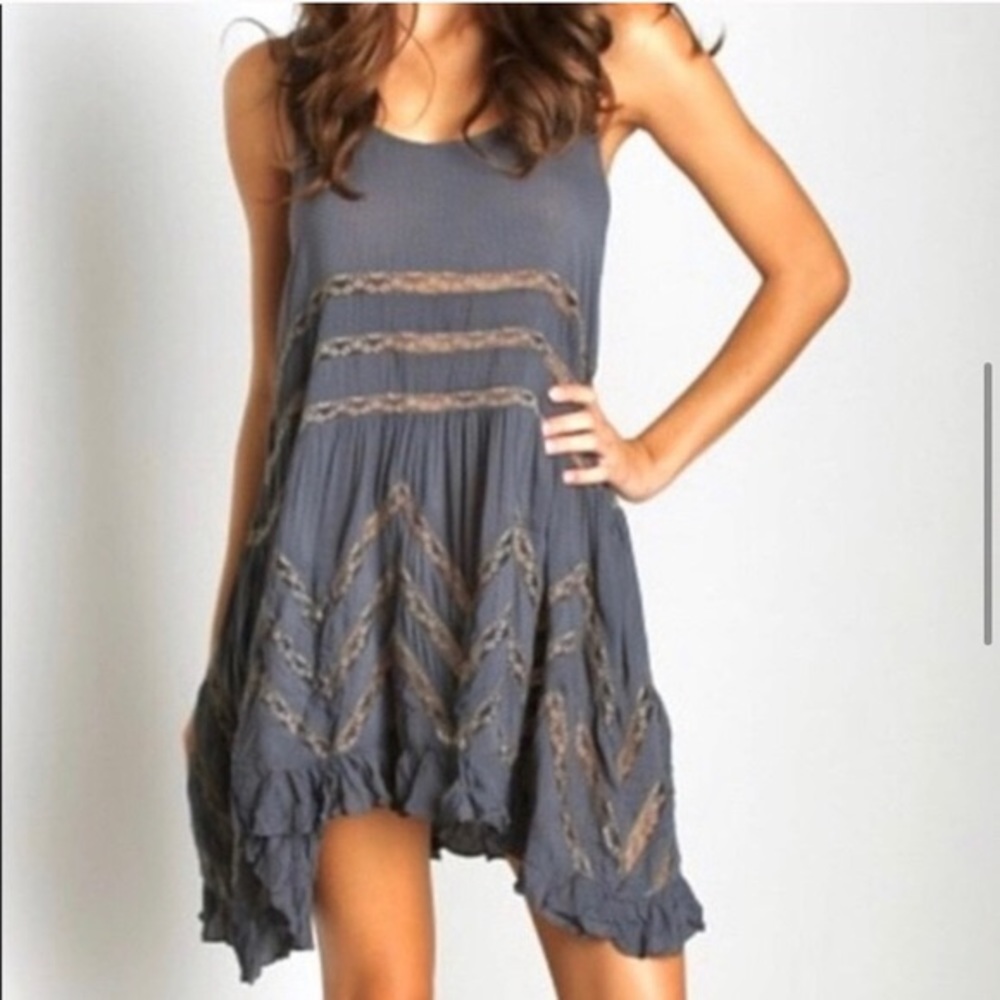 Intimately Free People Voile & Lace Trapeze Dress
